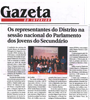 Destaque - Os representantes do Distrito na sessão nacional do Parlamento dos Jovens do Secundário